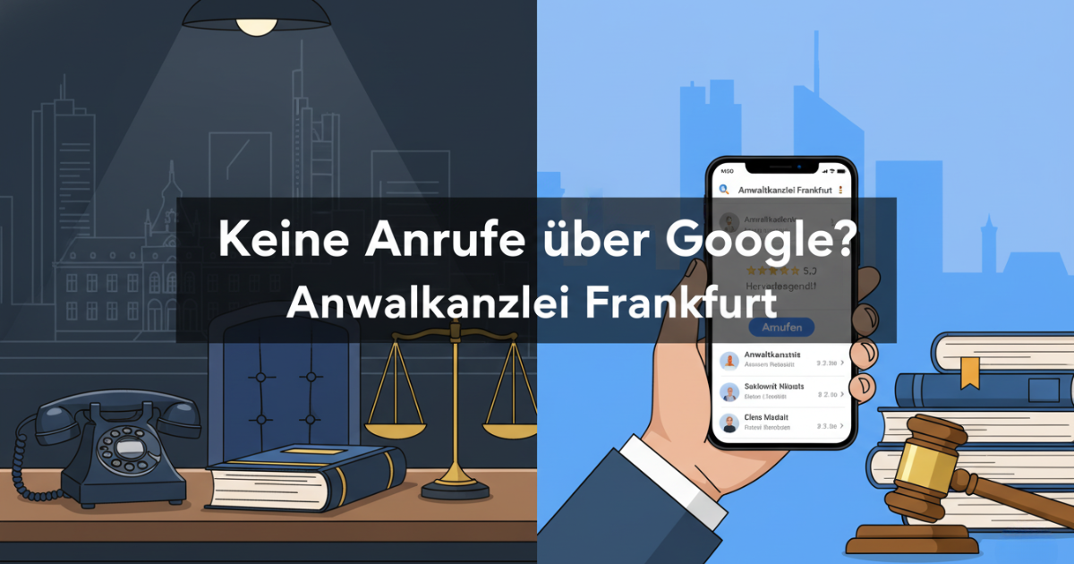 Anwaltskanzlei Frankfurt keine Anrufe &uuml;ber Google &ndash; Google Business Profil optimieren