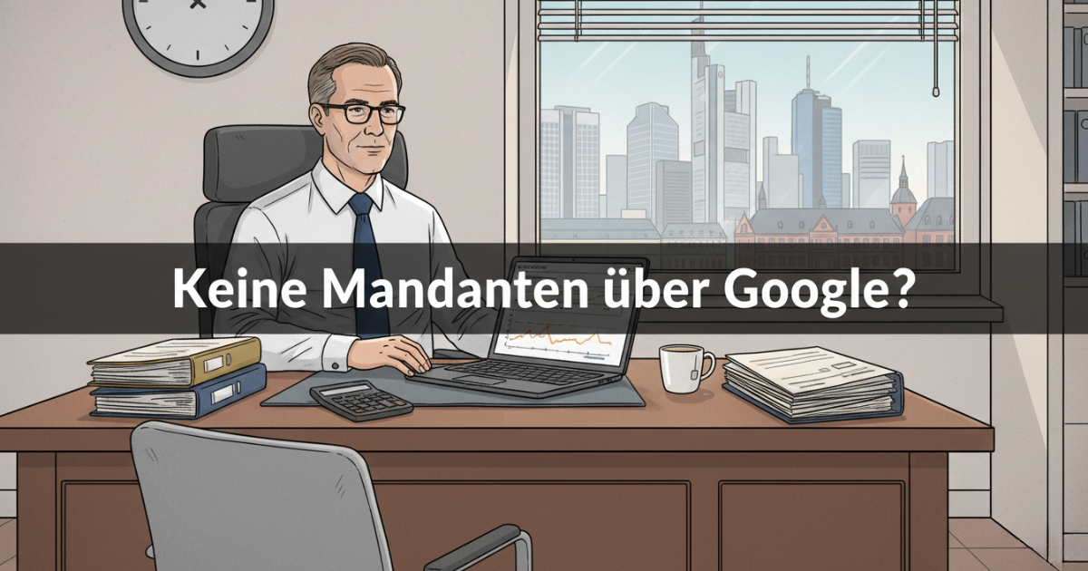Keine Mandanten &uuml;ber Google als Steuerberater in Frankfurt &ndash; woran es wirklich liegt